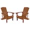 Flash Furniture Teak Poly Resin Adirondack Chair 2PK 2-JJ-C14501-TEAK-GG - alternate 9